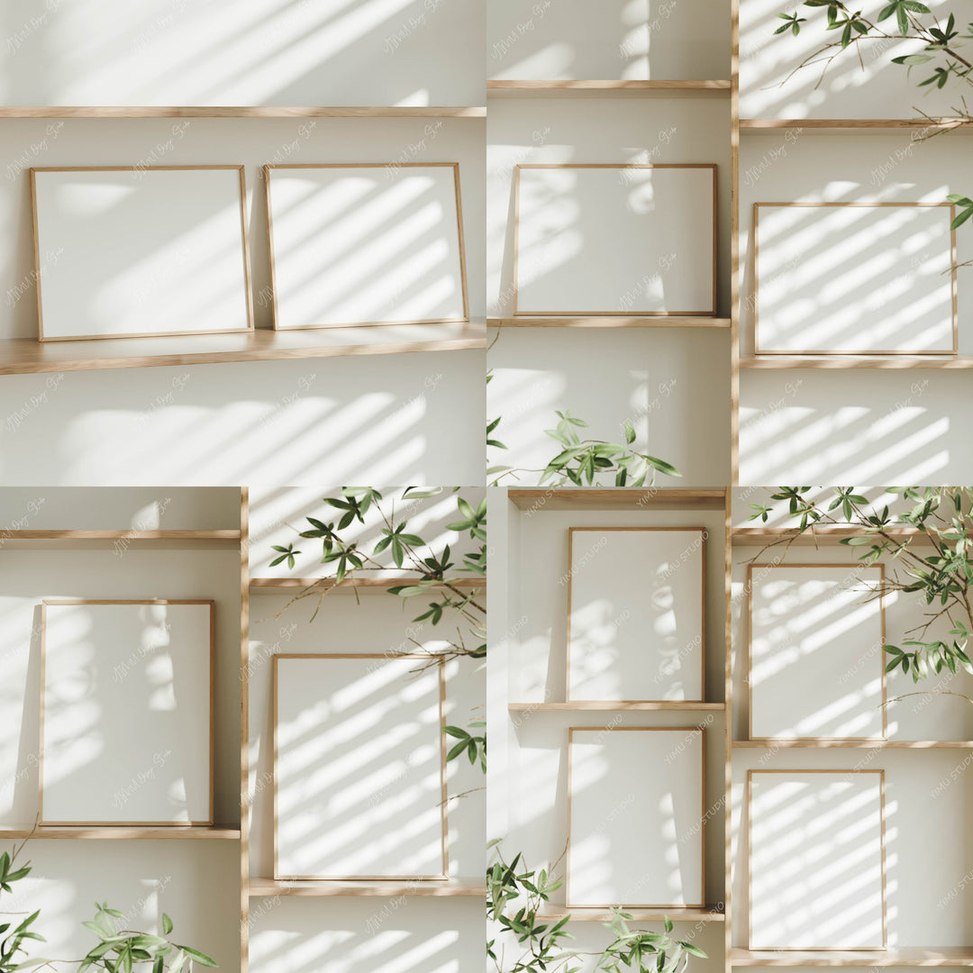 Set of 16 Minimalist Frame Mockup Bundle,Art Print Mockup,Digital Frame Mockup,Psd Template