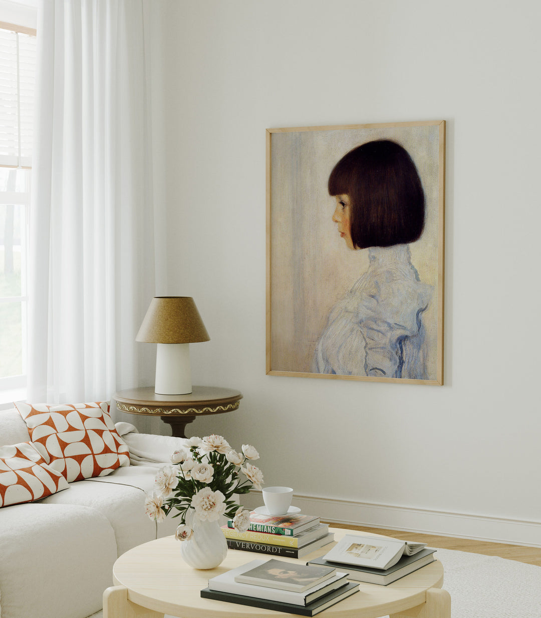 3x4 Wood Frame Mockup in Home Interior with Reflection