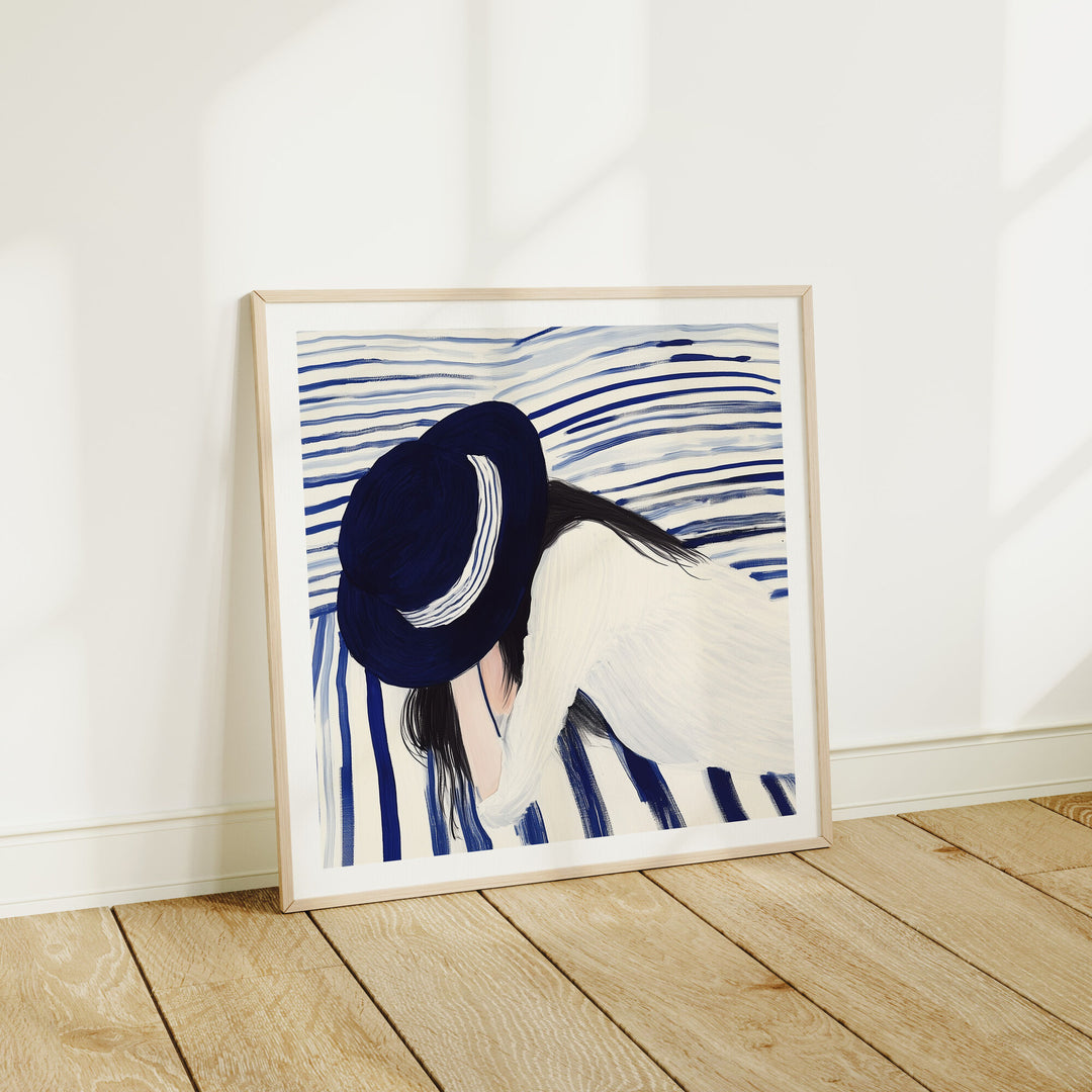Minimalist Square Wood Frame Mockup with Reflection,Picture Frame Mockup