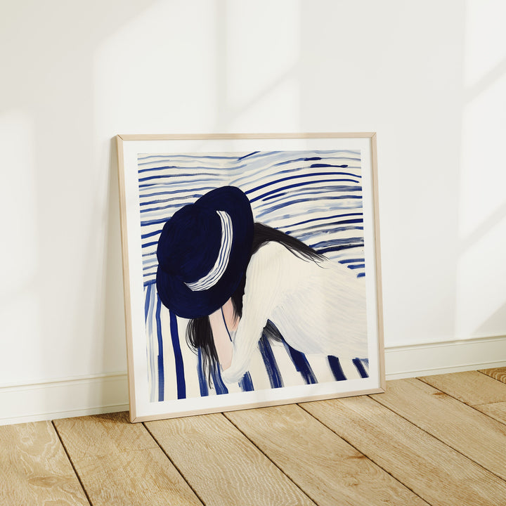 Minimalist Square Wood Frame Mockup with Reflection,Picture Frame Mockup