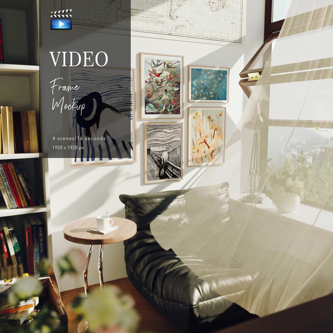 Animated Video Frame Set Mockup | Vertical 5x7 Ratio | 4 Scenes Gallery Mockup Video