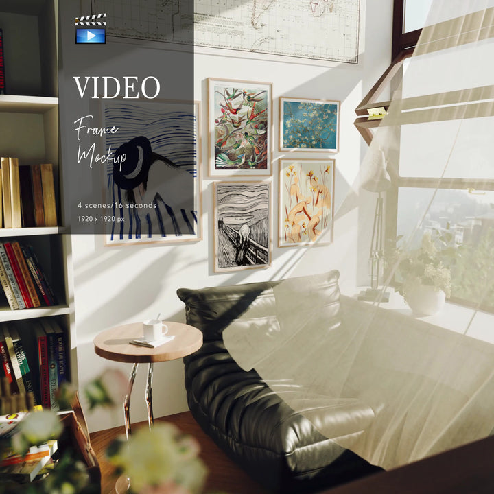 Animated Video Frame Set Mockup | Vertical 5x7 Ratio | 4 Scenes Gallery Mockup Video