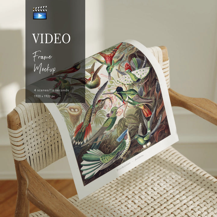 Animated Video Frame Mockup | Vertical 3x4 Ratio | 4 Scenes Interior Mockup