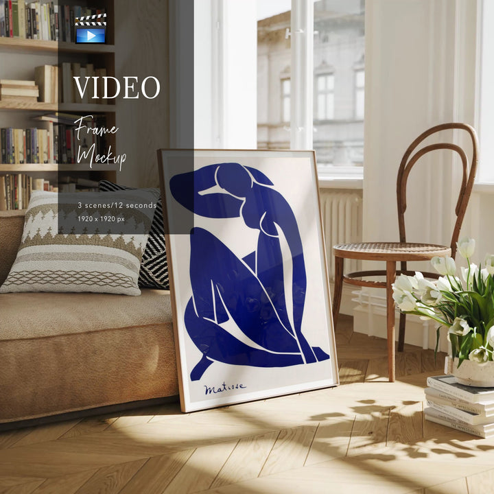 Animated Video Frame Mockup | Vertical 3x4 Ratio | 3 Scenes Interior Mockup | Wall Art Video Templates