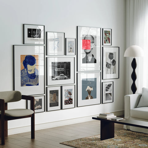 Gallery Art Black Frames Mockup,5x7 Ratio,Psd Smart Object