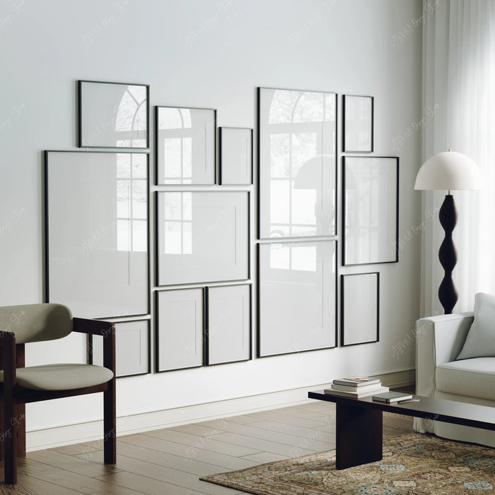 Gallery Art Black Frames Mockup,5x7 Ratio,Psd Smart Object
