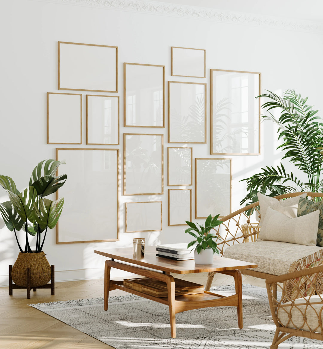 Gallery Frames Mockup with Reflection, 5x7 Wall Art PSD (Digital Download)