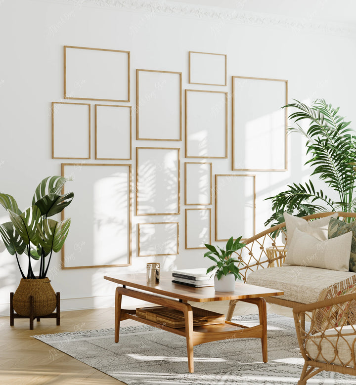 Gallery Frames Mockup with Reflection, 5x7 Wall Art PSD (Digital Download)