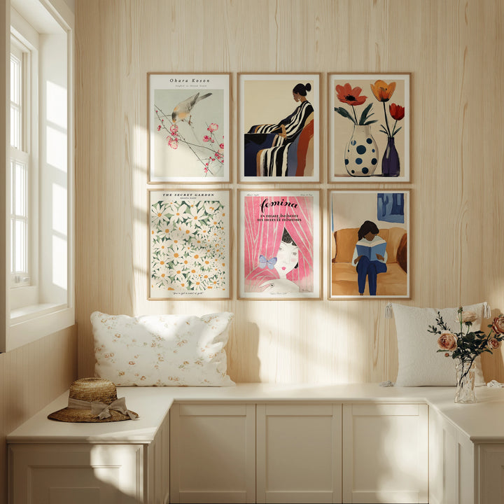 Gallery Wall Frame Mockup Set, 5x7 Wood Frame, PSD Smart Object (Digital Download)