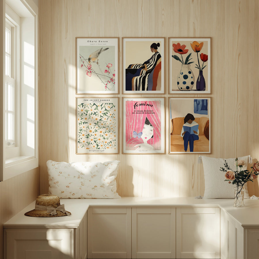 Gallery Wall Frame Mockup Set, 5x7 Wood Frame, PSD Smart Object (Digital Download)