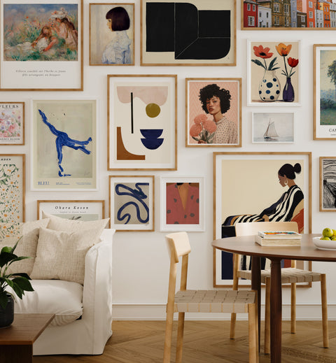 5x7 gallery wall frame mockup in interior setting for wall art and poster display