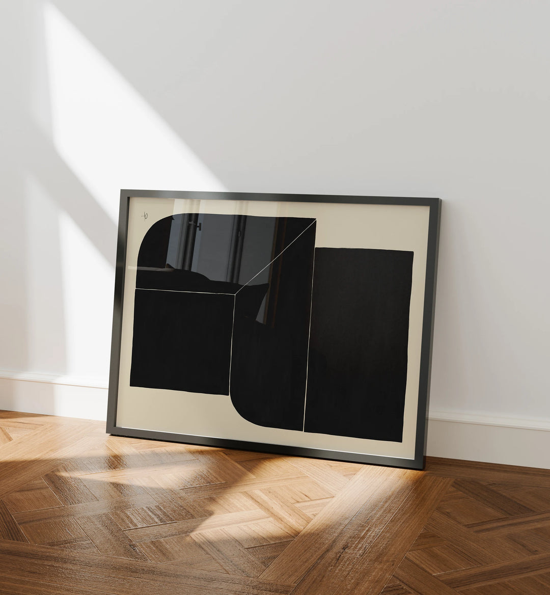 Horizontal Black Frame Mockup with Reflection,4x3 Wall Art Mockups,Picture Frame Mockup,Psd Smart Object