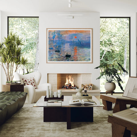 Horizontal Wood Frame Mockup in Living Room - 4x3 Ratio - preview 1