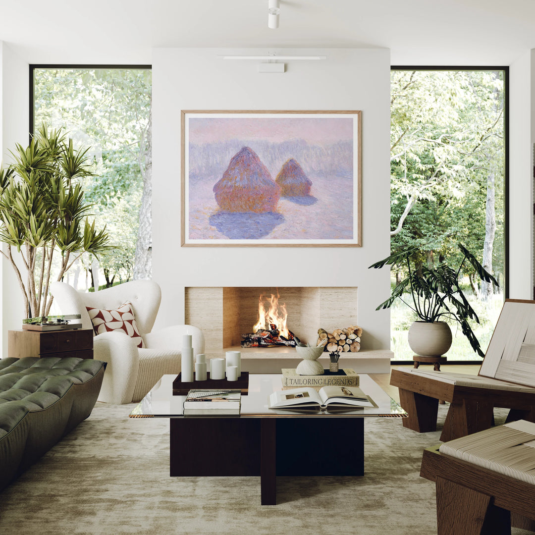 Horizontal Wood Frame Mockup in Living Room - 4x3 Ratio - preview 5