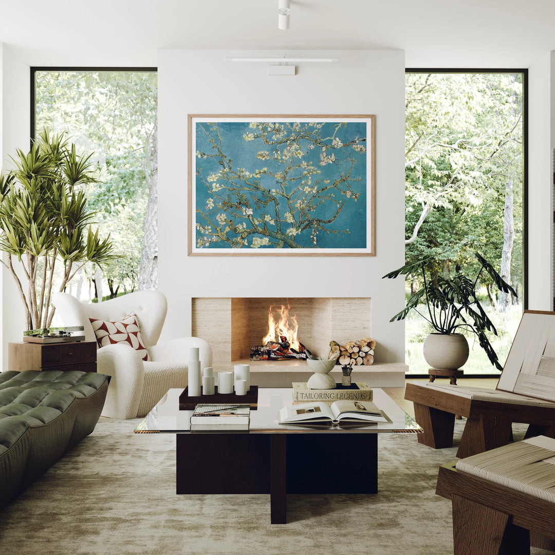 Horizontal Wood Frame Mockup in Living Room - 4x3 Ratio - preview 6
