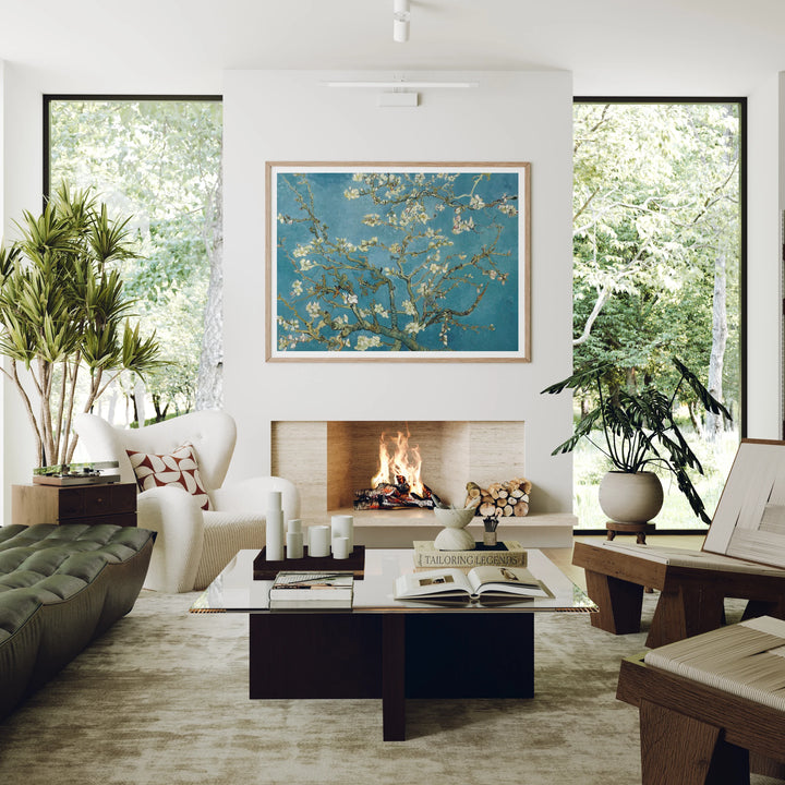 Horizontal Wood Frame Mockup in Living Room - 4x3 Ratio - preview 6