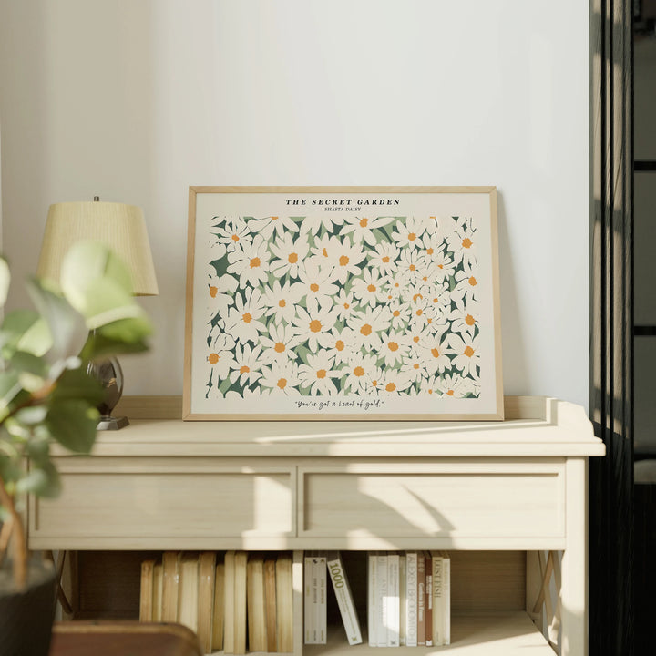 Horizontal Wood Frame Mockup on Sunlit Console - 4x3 Ratio - preview 2