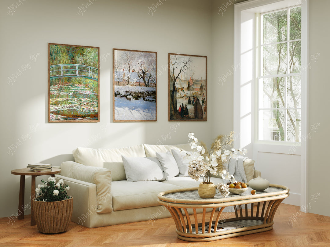 3 Wood Frame Mockup in Home Interior,5x7 Ratio Poster Wall Art Mockup