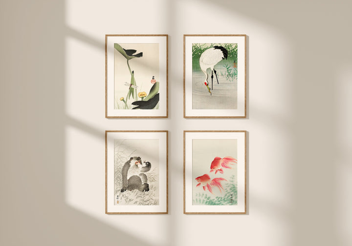 Set of 4 Wood Frame Mockups,Boho Minimalist Vertical Frame Mockup,Poster Mockup