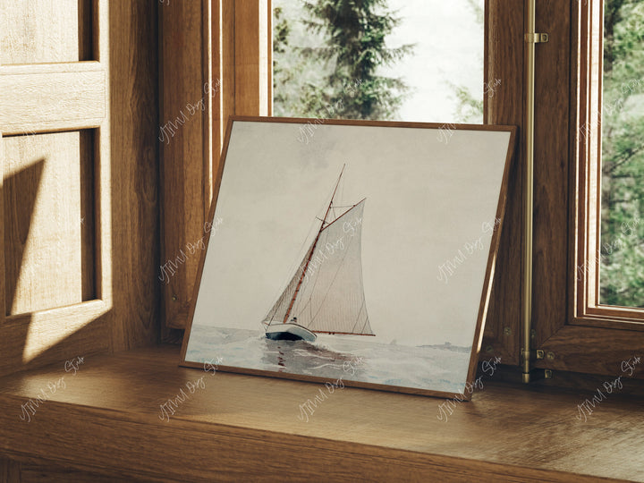 Horizontal Wood Frame Mockup Lean on Window,Poster Mockup,Art Print Mockup