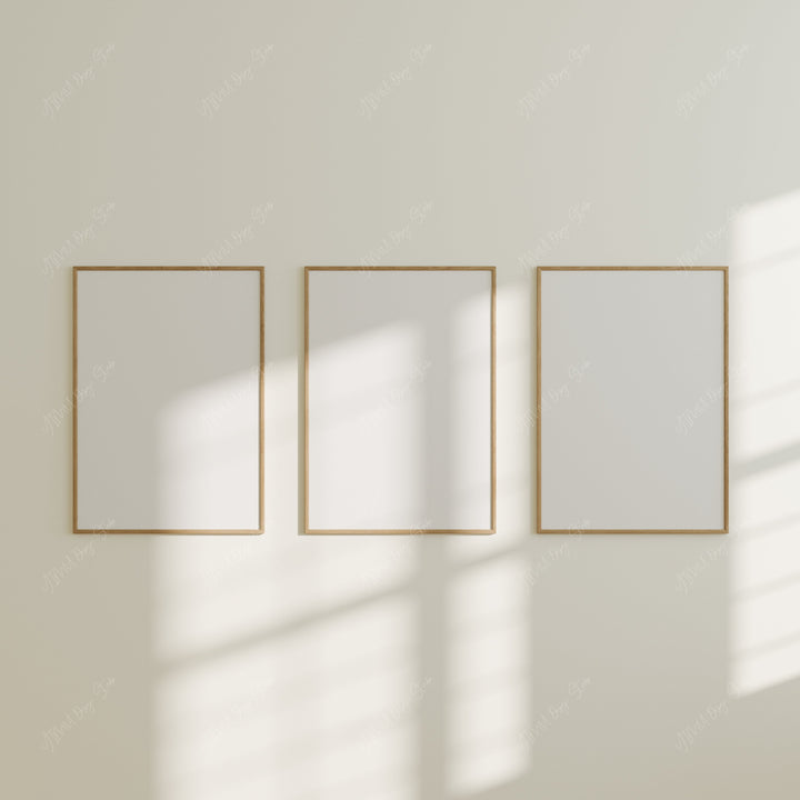 3 Wood Frame Mockups,5x7 Ratio Minimalist Vertical Frame,Wall Art Mockup