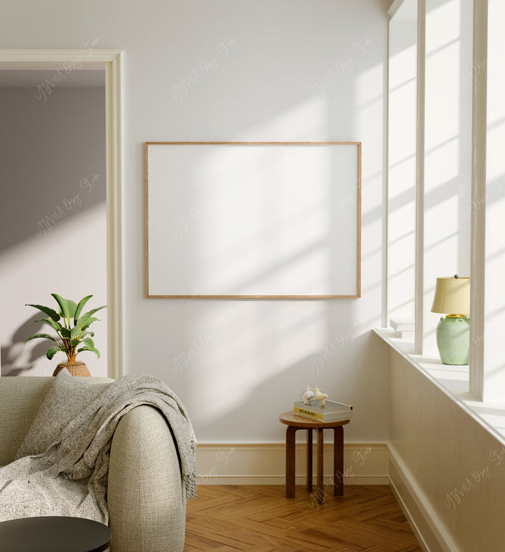 Wood Frame Mockup,7x5 RATIO Horizontal  Frame,Poster Mockup