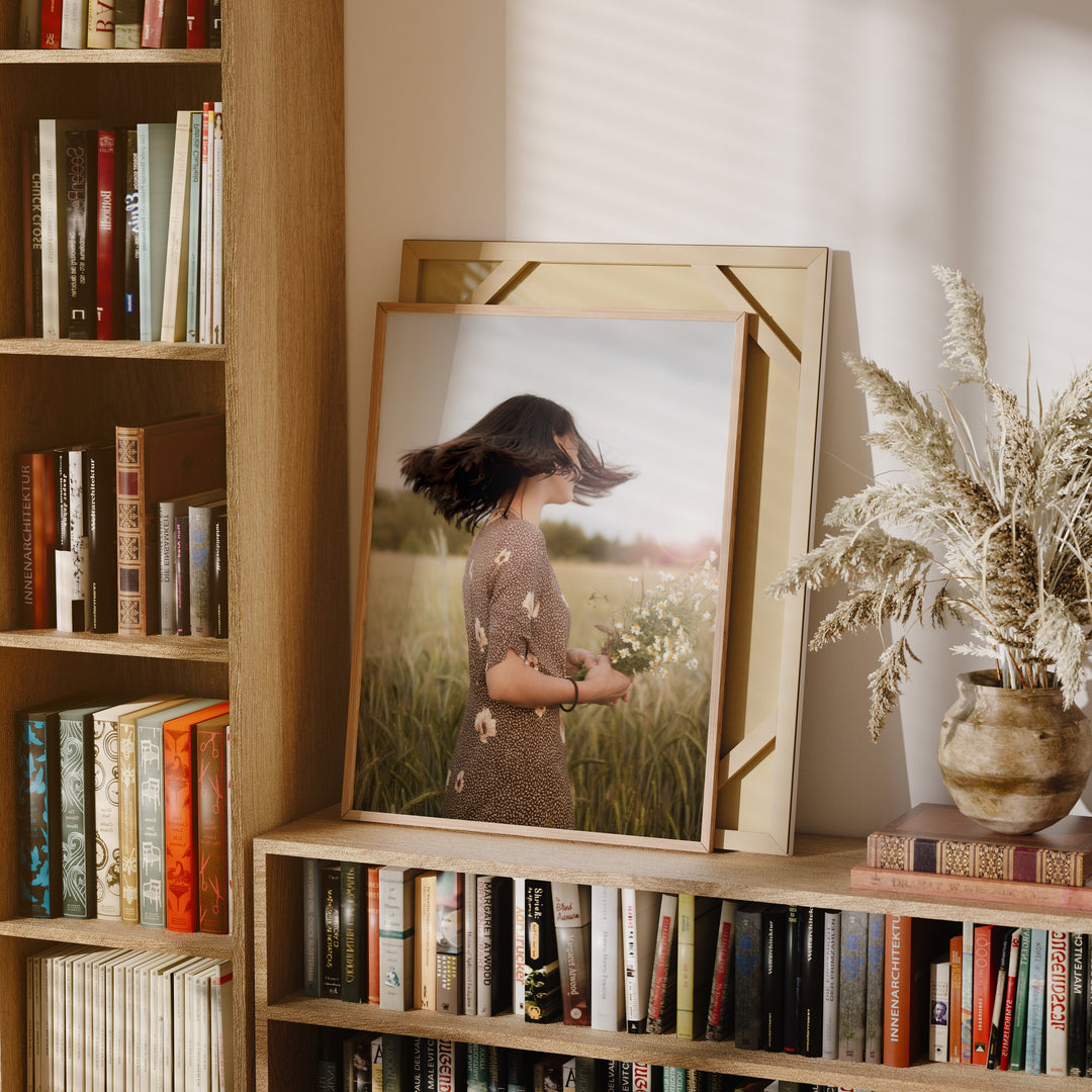 Wood Frame Mockup in Living Room,3x4 Ratio Frame,Poster Mockup