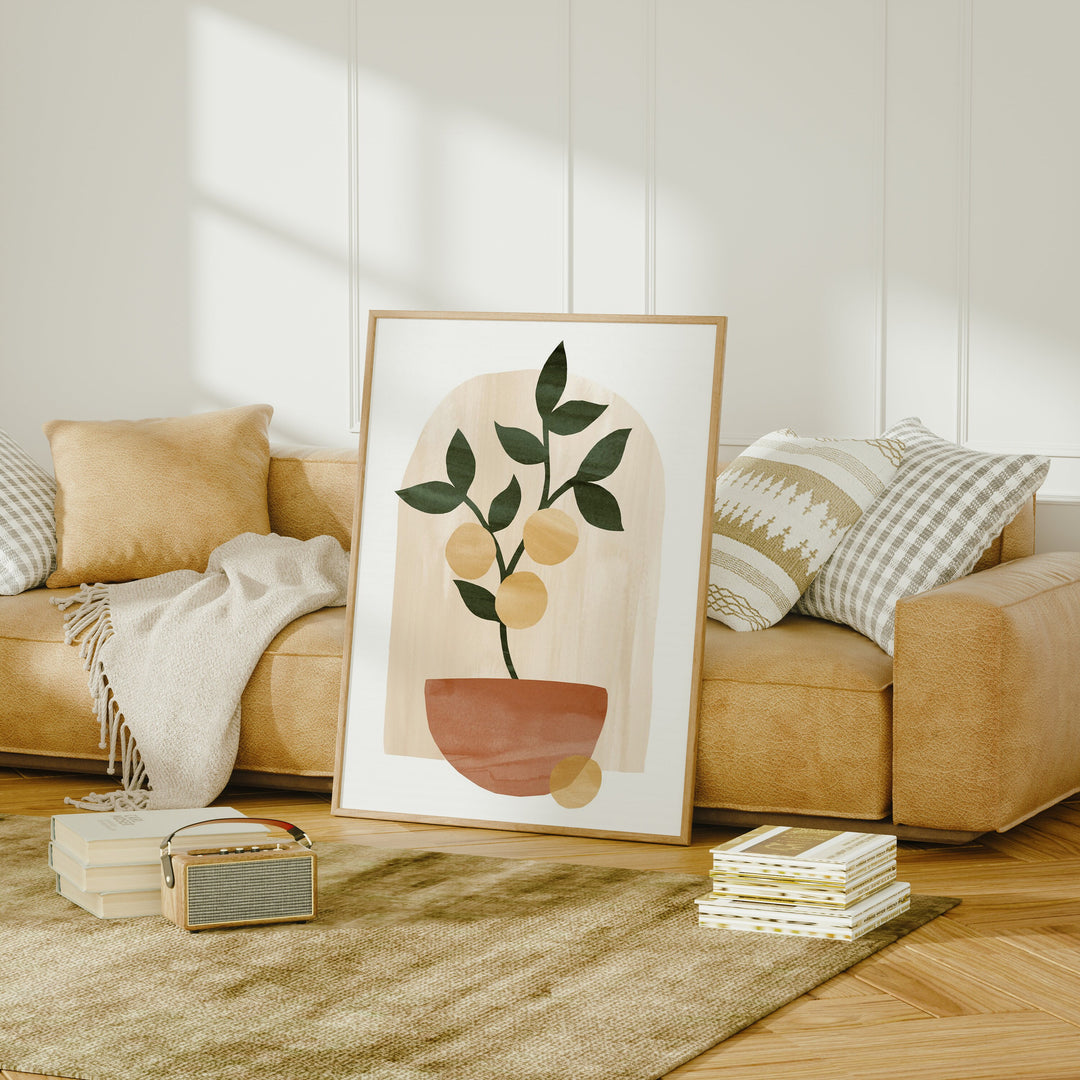 Wood Frame Mockup,3x4 Ratio Frame in Home Interior,Print Poster Mockup