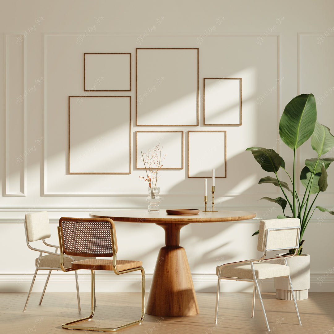 Gallery Wall Set Mockup,6 Frames,4x5 Ratio Wall Art Mockup