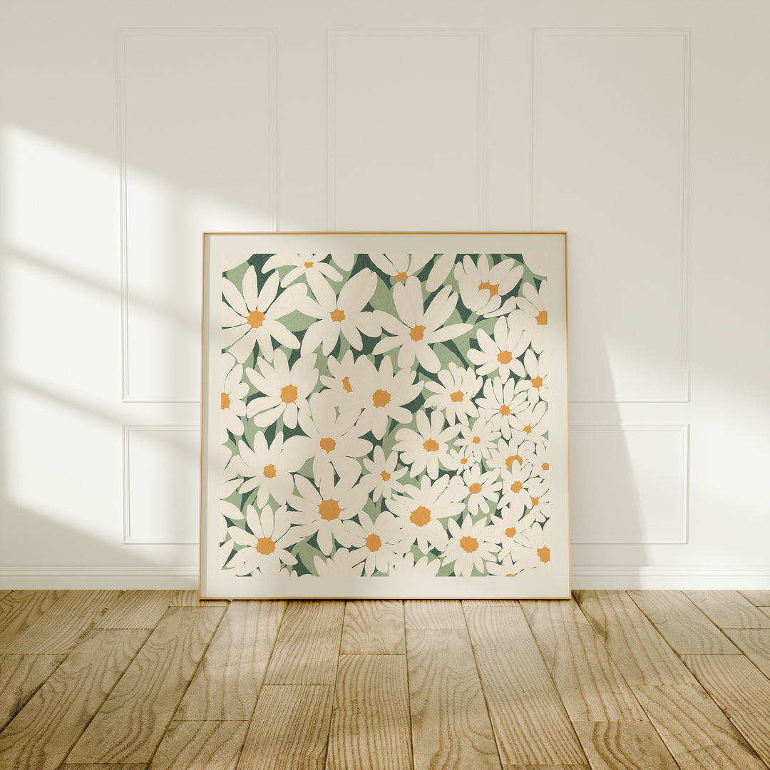 Square Wood Frame Mockup in Apartment,Poster Mockup,Printable Art Mockup