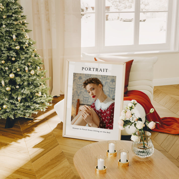 Wood Frame Mockup Festive Interior Scene,5x7 Ratio Frame Mockup