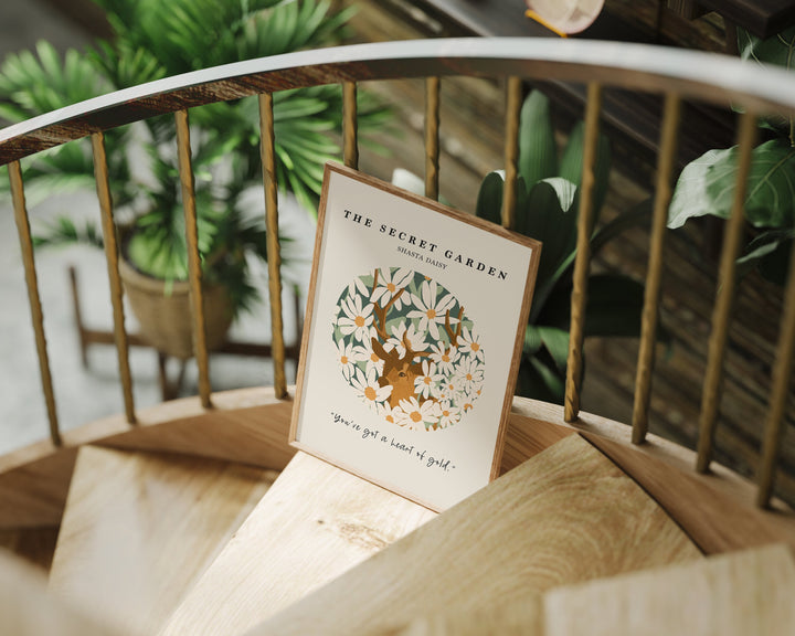 Wood Frame Mockup on Stair,5x7 Ratio Frame,Print Poster Mockup,Realistic Mockup