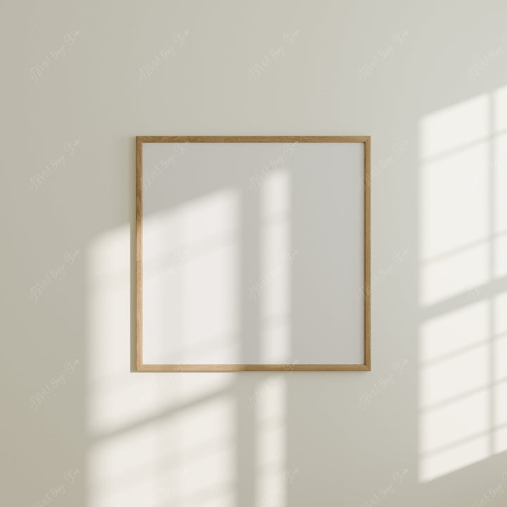 Square Wood Frame Mockup,Minimalist Print Poster Mockup