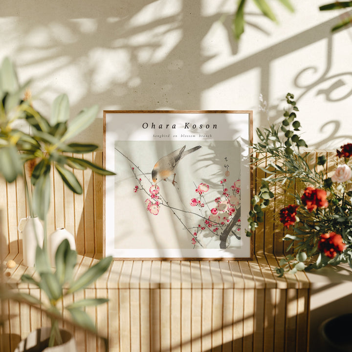 Square Wood Frame Mockup in Garden Room,Print Poster Mockup