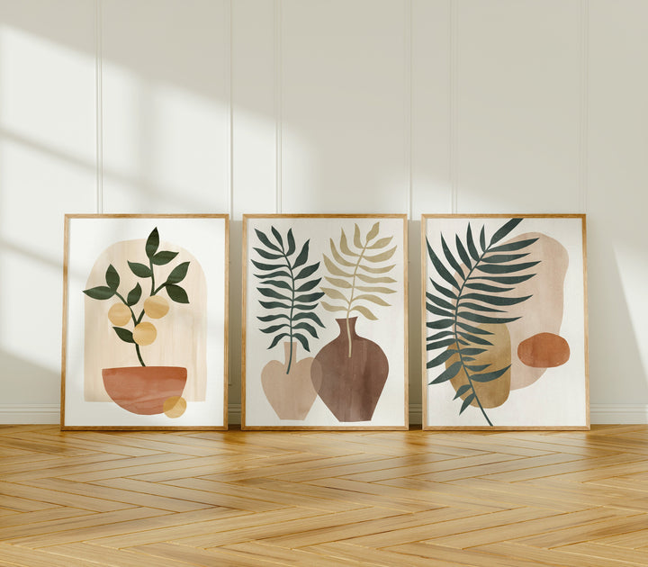 Set of 3 Wood Frame Mockup,3x4 Ratio Minimalistic Boho Frame Interior Poster Mockup