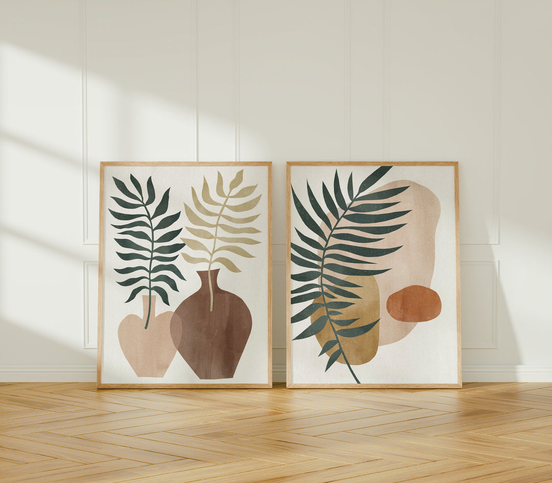 2 Wood Frame Mockup in Living Room, 3x4 Ratio Frame Mock-Up,Art Print Display