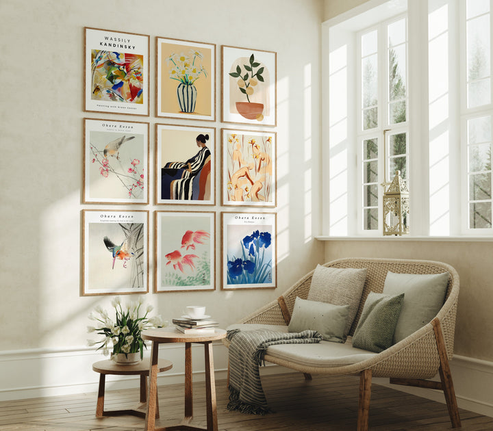 Gallery Frame Set Mockups,9 Frames,8x10 Ratio Wall Art Mockup