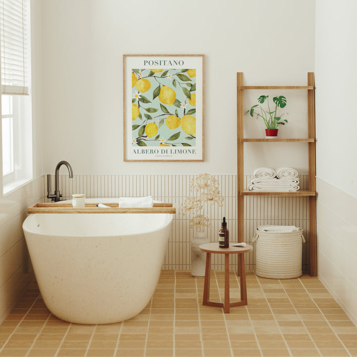 3x4 Wood Frame Mockup in Bathroom,Wall Art Mockup