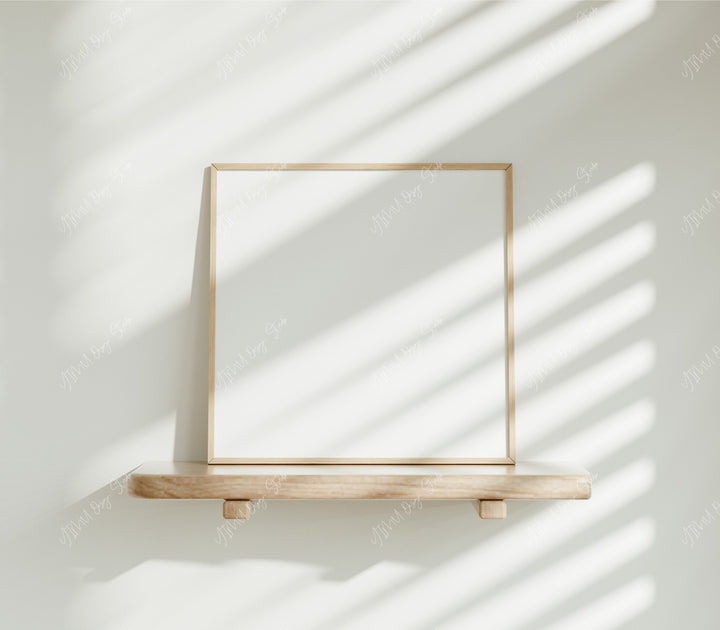 Square Wood Frame Mockup,Minimalist Print Poster Mockup