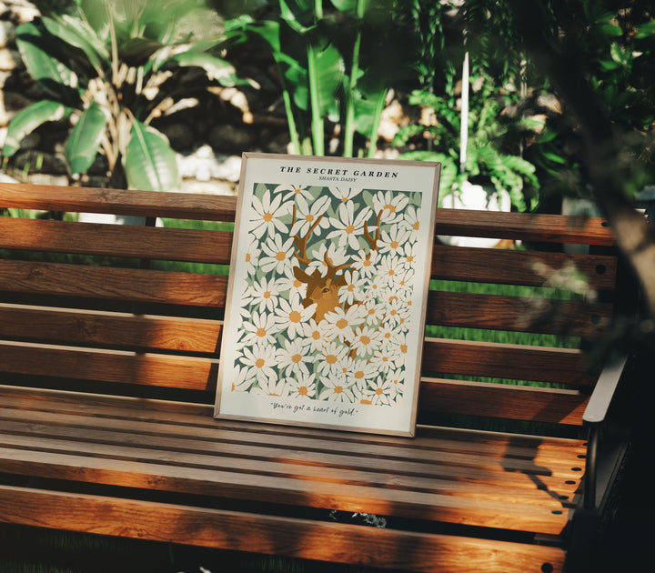 3x4 Wood Frame Mockup in Garden,Digital Frame Mockup,Print Poster Mockup