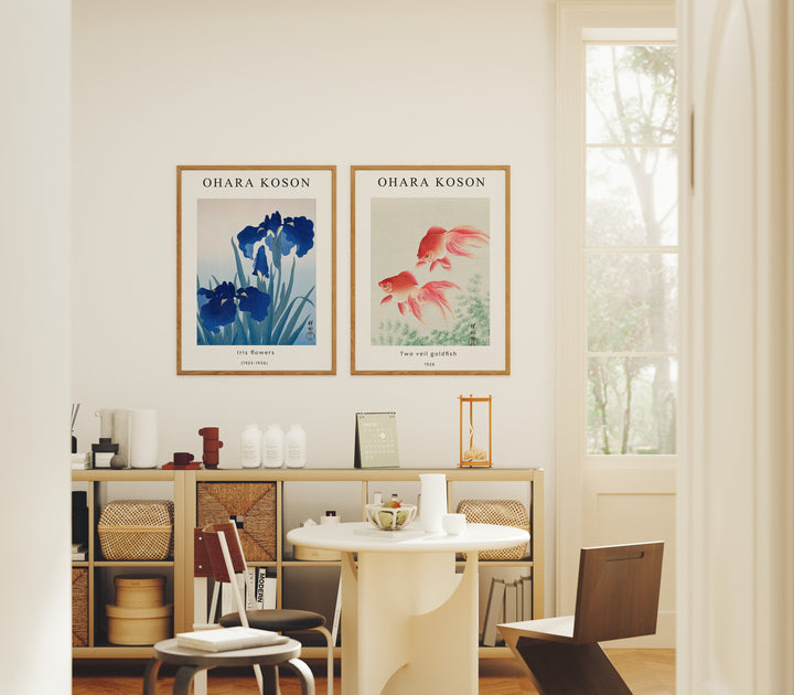 2 Frames Mockup in Dining Room,3x4 Thin Wood Frame