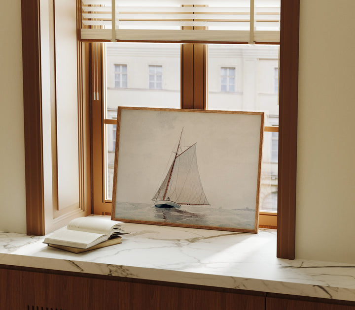 Horizontal Wood Frame Mockup in Living Room,4x3 Thin Frame