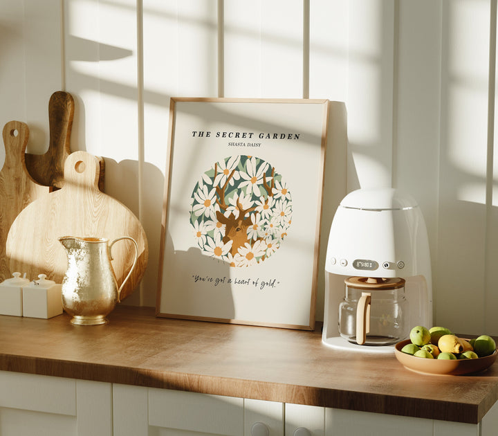 3x4 Wood Frame Mockup in kitchen,Vertical Frame Mock-Up in Home Interior