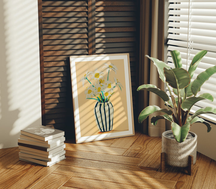 Wood Frame Mockup in Living Room,3x4 Ratio Frame Mock-Up,Art Print Display