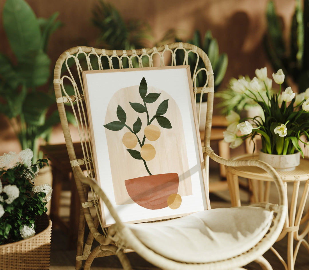 Wood Frame Mockup in Greenhouse,3x4 Ratio Frame Mock-Up,Art Print Display