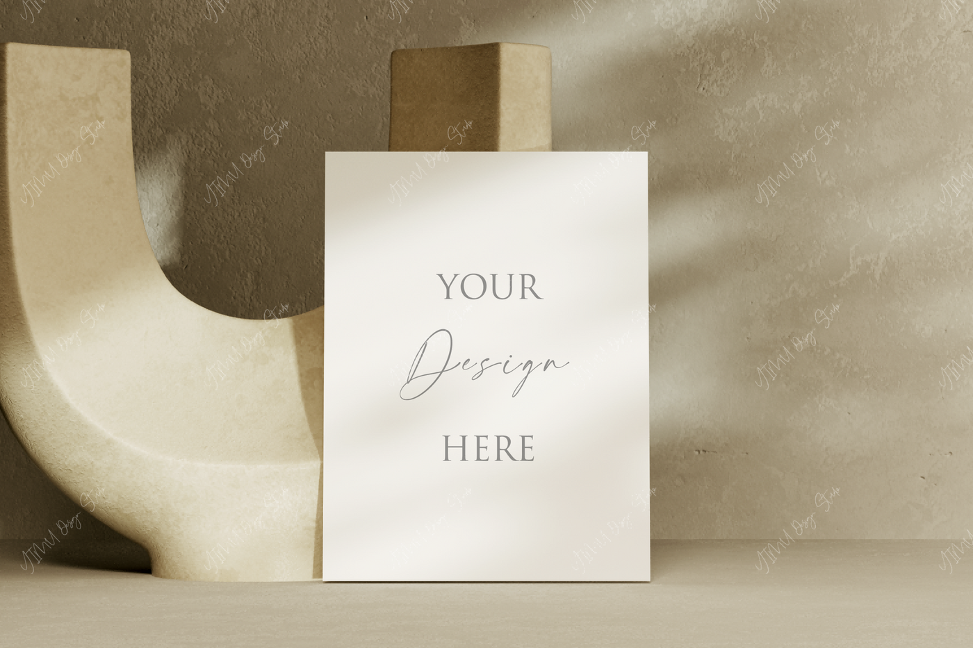 free minimalist white card mockup PSD