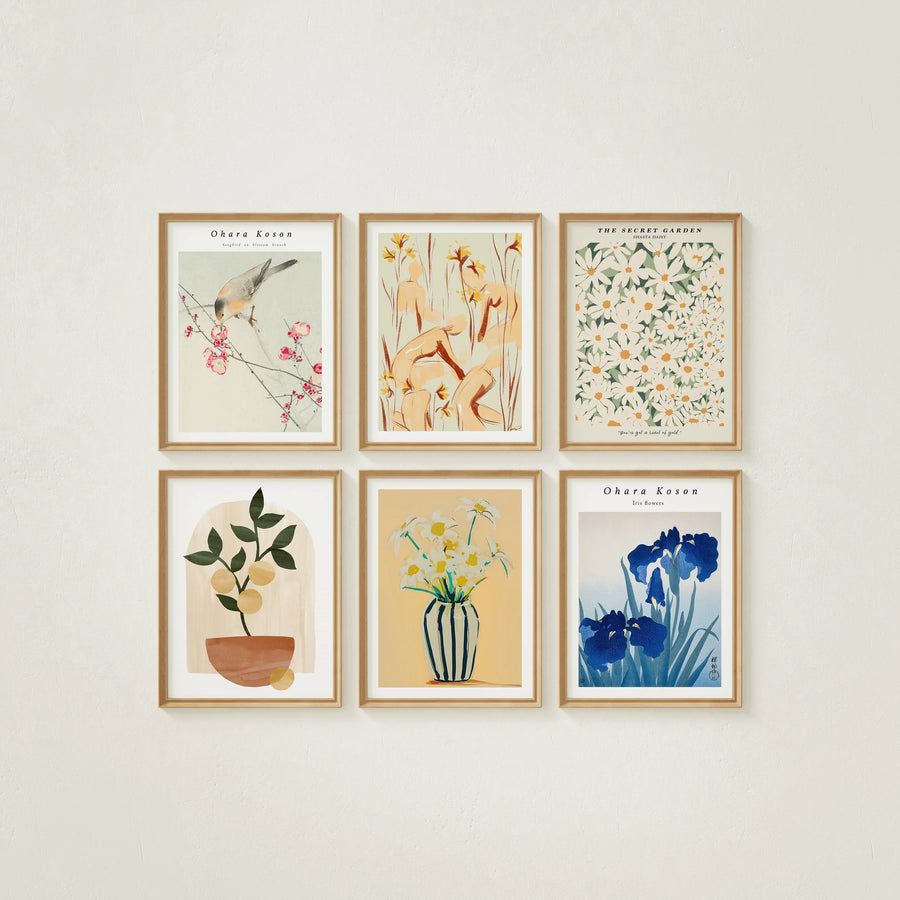 Gallery Frame Set Mockups,6 Frames Boho Wood Frame Mockup 3x4 Ratio Minimalist Vertical Frame Mockup,Print Poster Mockup,Art Print Mockup
