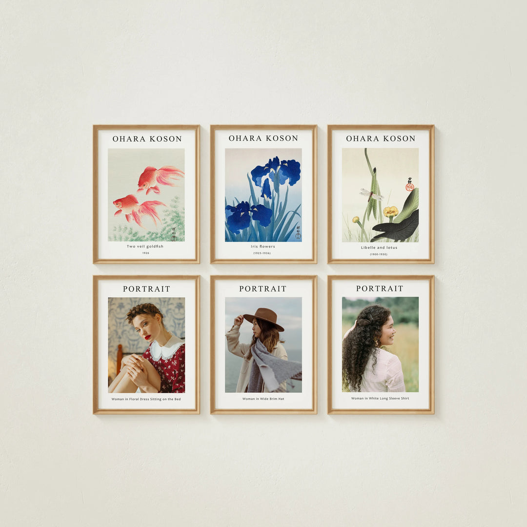 Gallery Frame Set Mockups,6 Frames Boho Wood Frame Mockup 3x4 Ratio Minimalist Vertical Frame Mockup,Print Poster Mockup,Art Print Mockup