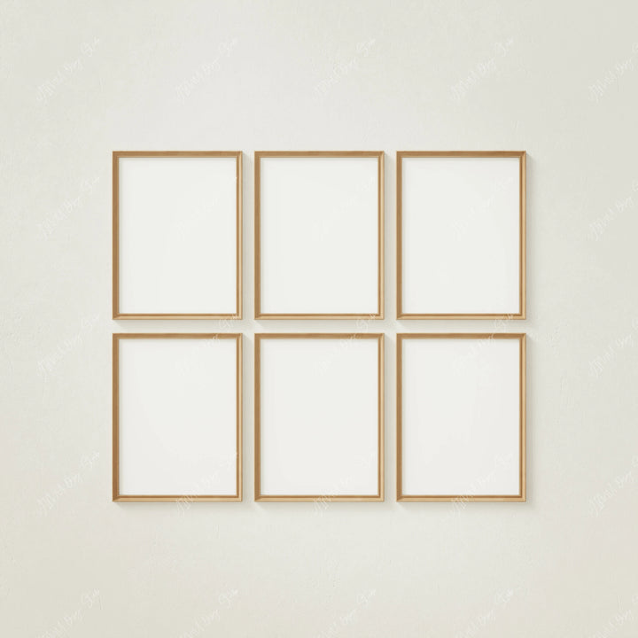 Gallery Frame Set Mockups,6 Frames Boho Wood Frame Mockup 3x4 Ratio Minimalist Vertical Frame Mockup,Print Poster Mockup,Art Print Mockup