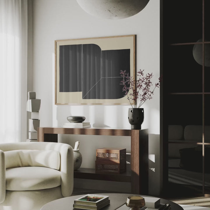 Animated Video Wood Frame Mockup | Horizontal 4x3 Ratio | 3 Scenes Interior Mockup Video